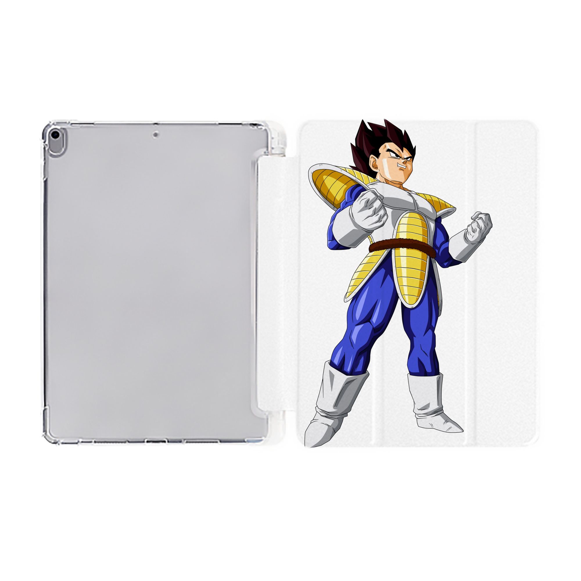 （画像用） ドラゴンボール ベジータ四世（Bejīta Yonsei）DRAGON BALL Vegeta IV IPad ケース ペン収納付き 三つ折りスタンド PUレザー×シリコン 対応機種9.5/10.5/10.9インチ